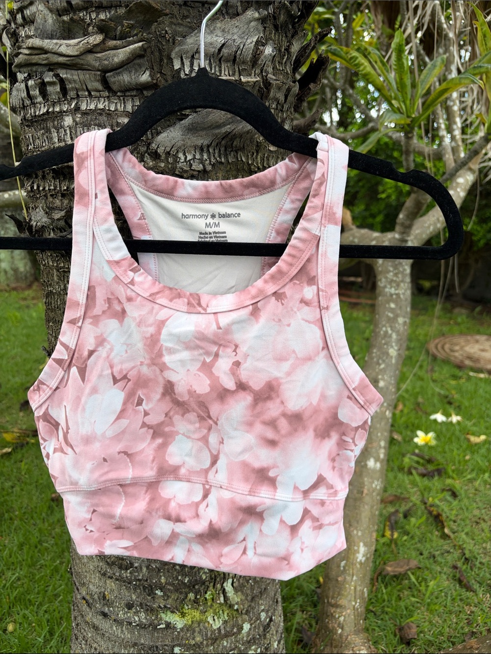 Harmony & Balance Long Line Pink Floral Sports bra